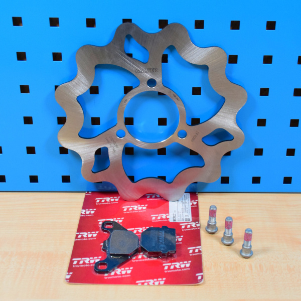 Aprilia RX 125 ab 2018 Bremsscheibe hinten + Schrauben + Bremsbeläge