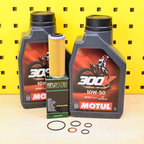 Ölwechselset KTM 350 mit Motul 300V 10w50 + Ölfilter + Dichtsatz