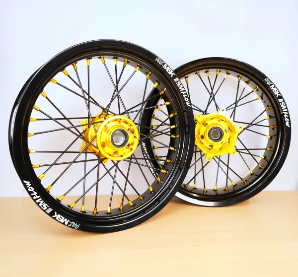 Radsatz 3.5+5.0x17 black / gold / black /gold