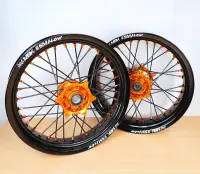Radsatz 3.5+5.0x17 black / orange / black / orange