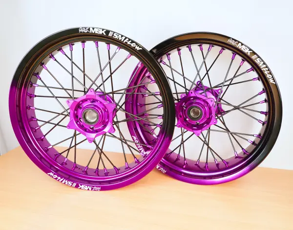 Radsatz 3.5+5.0x17 bicolor fade black-purple / purple / black / purple