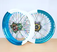 Radsatz 3.5+5.0x17 bicolor straight lightblue-white /...