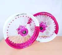 Radsatz 3.5+5.0x17 bicolor straight white-pink / pink /...