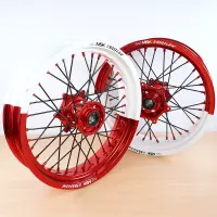 Radsatz 3.5+5.0x17 bicolor straight white-red / red /...