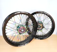Radsatz 3.5+5.0x17 black / rainbow / black / rainbow