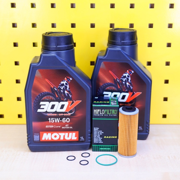 Ölwechselset Ducati Desmo 450 mit Motul 300V 15w60 + Hiflo Ölfilter