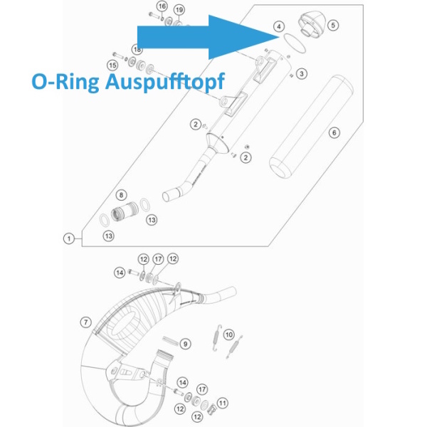 KTM O-Ring für Auspufftopf 74x1,5mm Auspuffdichtung
