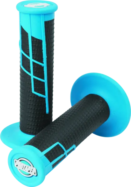 Pro Taper Griffgummi Set Clamp-On hellblau/schwarz half-waffle