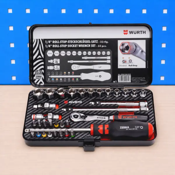 Würth Roll-Stop Steckschlüsselsatz Limited Edition 1/4 Zoll