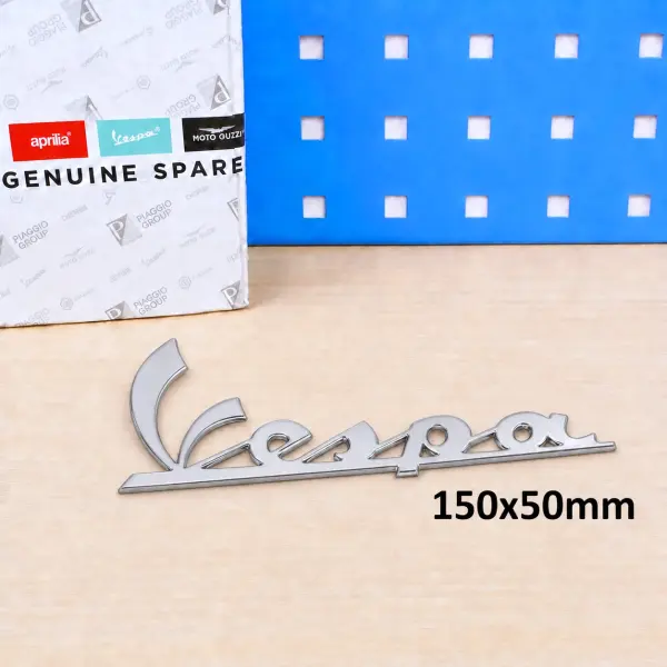 Original Vespa Logo Chrom/silber Aufkleber 150x50mm