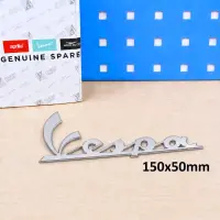 Original Vespa Logo Chrom/silber Aufkleber 150x50mm