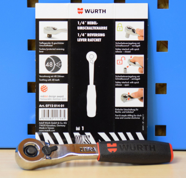 Würth Ratsche 1/4 Zoll mit Hebel-Umschaltung