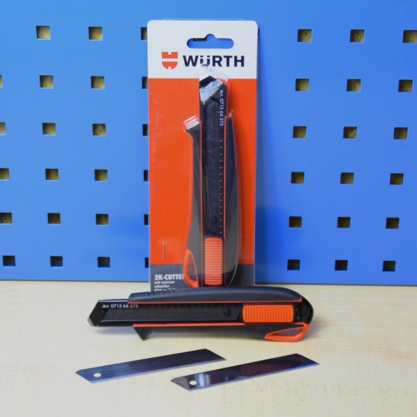 Würth Cuttermesser 2K mit 3 Klingen 18mm Teppichmesser