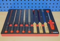 Würth Feilen und Schaberset in Carbonschaumeinlage