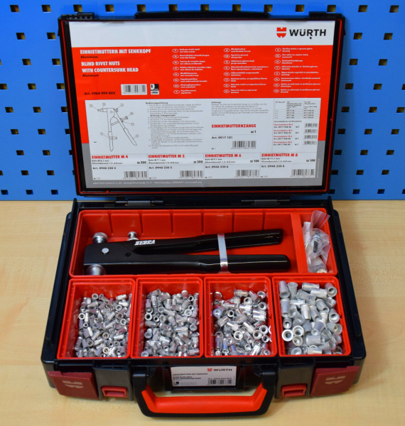 Würth Sysko Einnietmuttern Sortiment im Systemkoffer